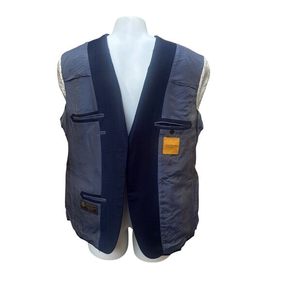 Hickey Freeman Jacket Sport Coat 46R Loro Piana Super 150 Blue Checker 2 Button - Picture 11 of 16